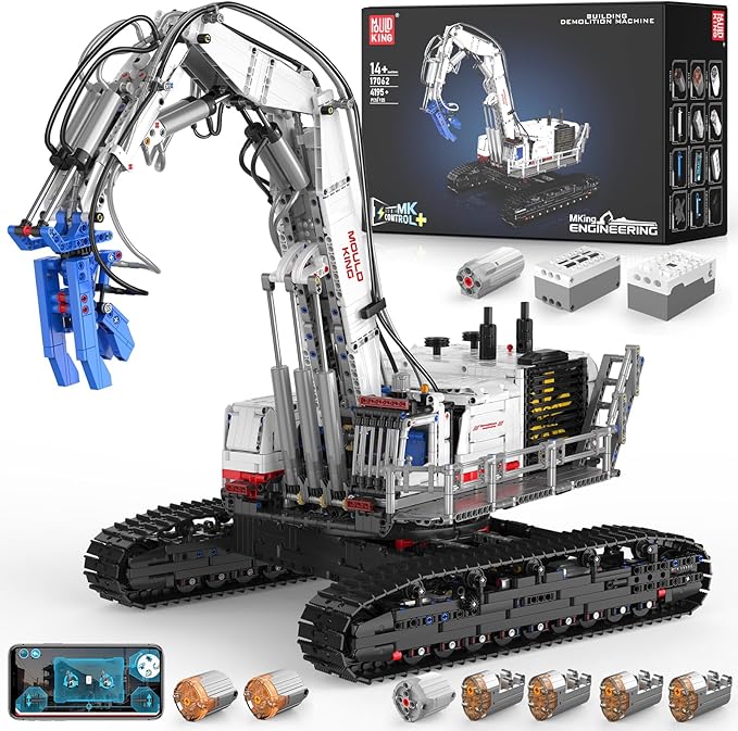 Mould King Engineering Excavator Building Sets 17062 Large RC Construction Building Kits with APP Remote Control STEM Construction Vehicles Model for Adults(4195PCS)