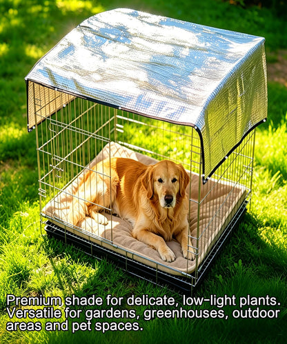 70% Aluminum Shade Cloth for Garden 20 FT x 20 FT, Durable Mesh Silver Tarps with Grommets and Ball Bungee,Reflective Sun Shade Net Cover for Pet Shade, RV & Car Shades, Patio, Pergola, Plants, Pools