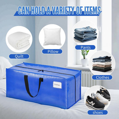 BAGAIL Heavy Duty Moving Bags with Strong Handle, Extra Large Moving Boxes, Storage Tote for Clothes, College Moving Supplies(Blue, Backpack, 2 Pack)