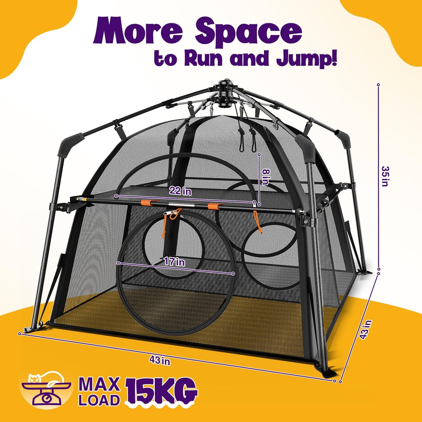 Extra Large Catio Outdoor Cat Enclosure Rywell 2-Tier Cat Tent for Patio, Balcony, Indoor & Camping, Foldable Outdoor Cat Playpen with Windows, Weatherproof Sunproof (Carry Bag Included)