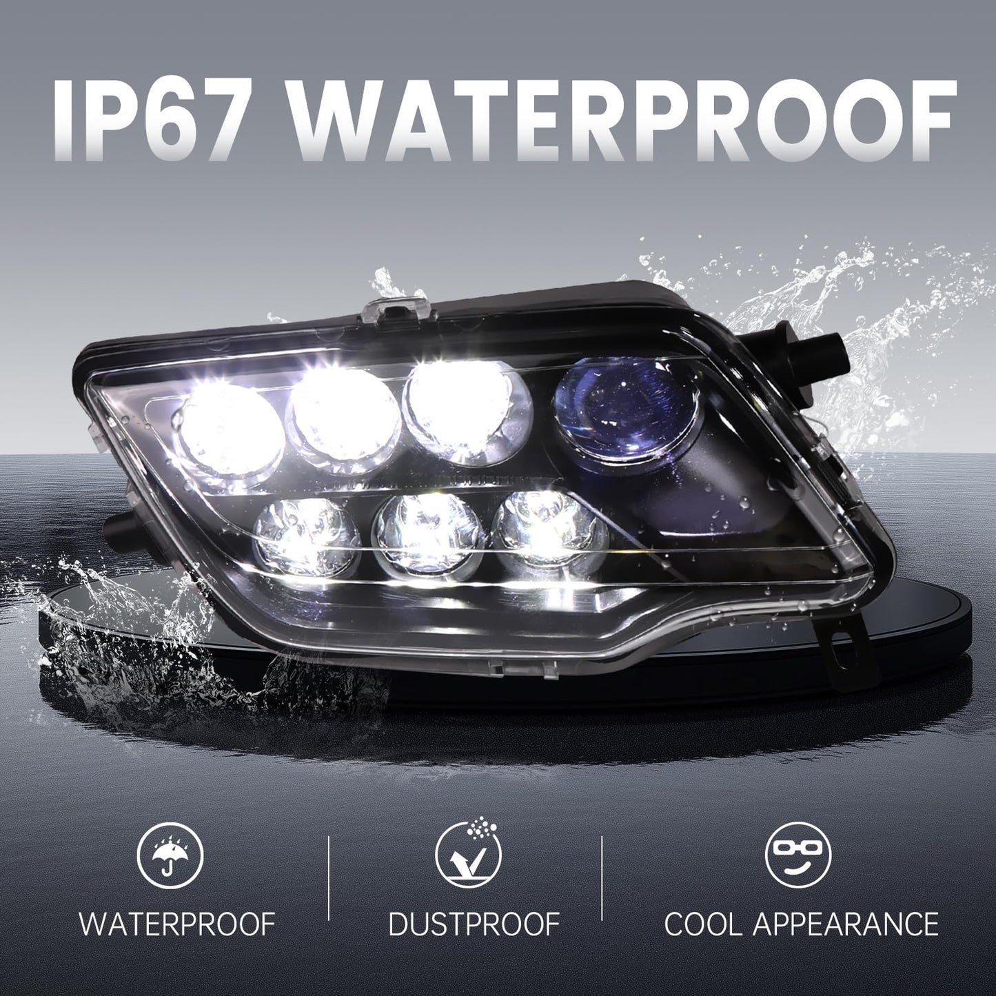 XATVXUTV LED Headlights for Honda Pioneer 1000/700/ Talon 1000, Front Light Head Lamp with High Low Beam for Honda Pioneer 1000 700/ Talon/Rancher 420/ Foreman 500/ Rubicon Accessories (2PCS)