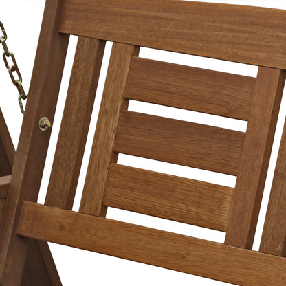 Furinno Tioman Hardwood Patio / Garden / Outdoor 4ft Porch Swing, 2 Seater with Stand, Natural