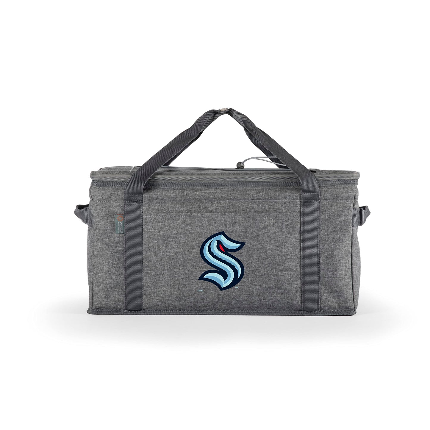 PICNIC TIME NHL Seattle Kraken 64 Can Collapsible Cooler, Large Insulated Soft Cooler Bag, Portable Beach Cooler with Shoulder Strap, (Heathered Gray)