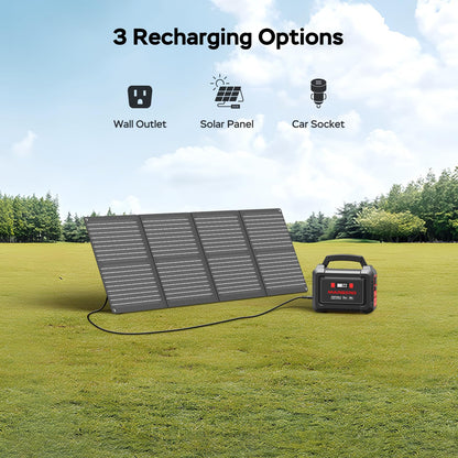 MARBERO Solar Generator 296Wh with Solar Panels 60W Portable Power Station with 300W Pure Sine Wave Solar Generator with Panels Included USB DC AC Outlet for Camping RV Van Outdoor Emergency Home
