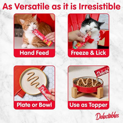 Delectables Squeeze Up Cat Treats - Creamy Grain-Free Puree Variety Pack | 54 Tubes, 0.5 Ounces Each