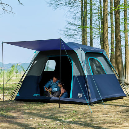 TIMBER RIDGE 6 Person Blackout Design Camping Tent, 60s Easy Setup Instant Cabin Tent for Family with Rainfly, Water-Resistant, 9' x 9' x 72" for Outdoor Adventures Gatherings