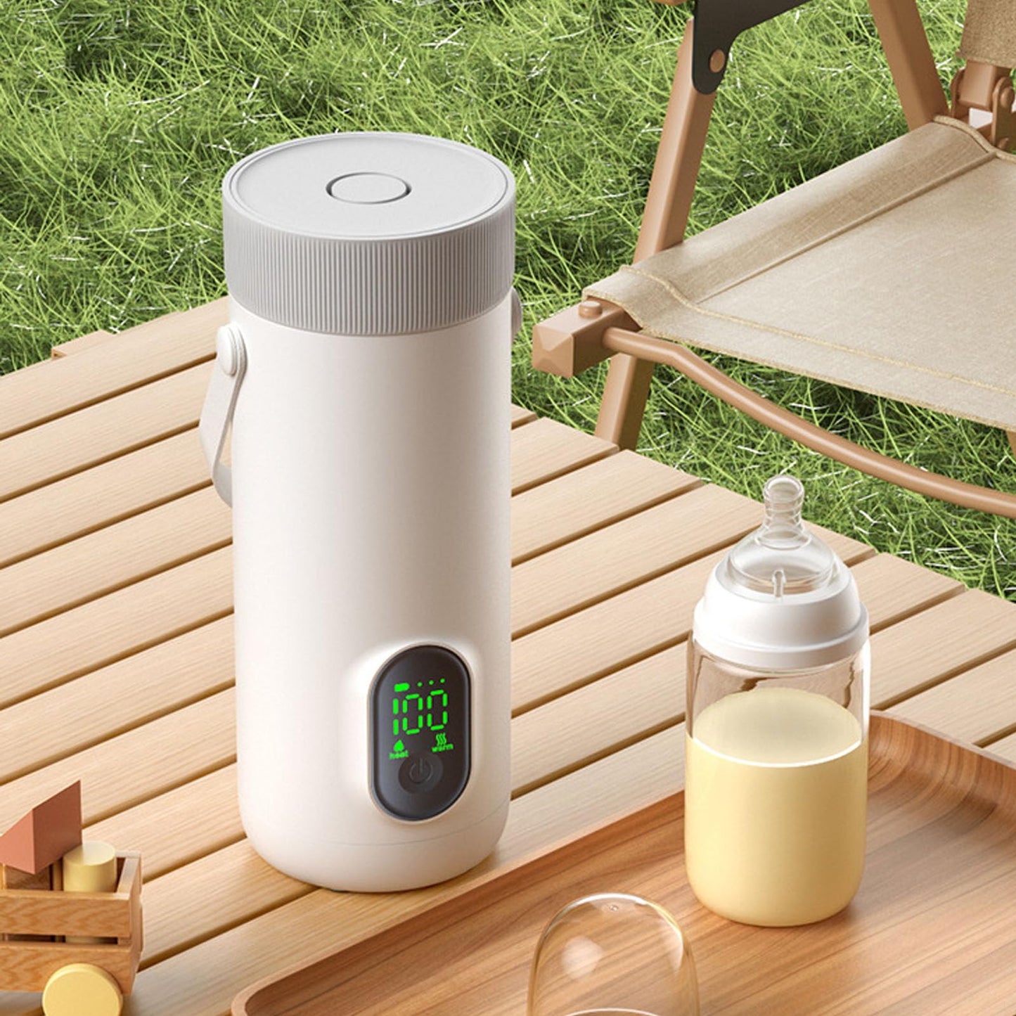 Dpofirs Portable Electric Kettle, 350ML Tea Coffee Hot Water Boiler, 27000mAh USB Rechargeable, Fast Boiling, Temperature Controls, for Camping Travel (US Plug)