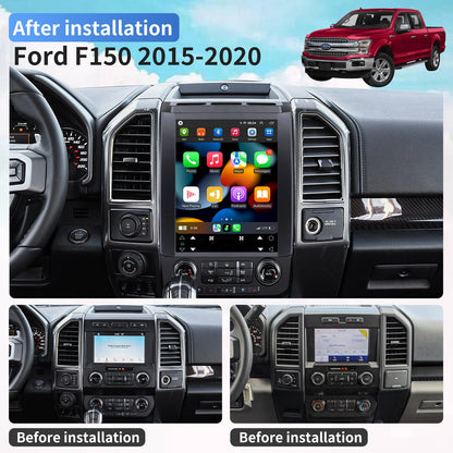 Car Radio for Ford F150 2015 2016 2017 2018 2019 2020 Upgrade Stereo Radio Replacement with CarPlay 12.1 inch Touch Screen Android Auto Bluetooth GPS WiFi Backup Camera 8Core