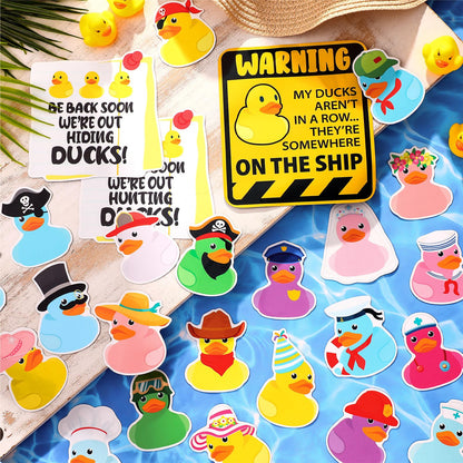 Watersay 27 Pcs Duck Cruise Door Magnet Decorations Ducky Magnetic Stickers Decals Reusable Funny Carnival Cruise Ship Cabin Magnet for Door Decor Car Fridge Refrigerator(Novel)