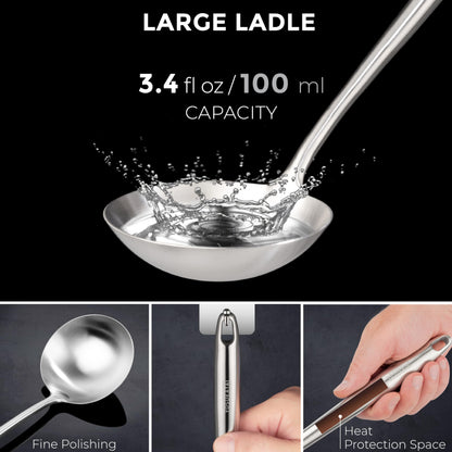 YOSUKATA Product Image Woks and Frying Pans 13.5" - Pre-seasoned Flat Bottom Wok + Wok Lid 12.8 In + 17" Wok Spatula and Ladle Skimmer Spoon + Wooden Long Cooking Chopsticks Set of 3 pairs