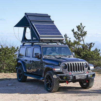 Arctwonder Rooftop Tent Hard Shell with Winter Thermal Layer,Solar Panel Roof top Tent Hardshell Suitable for Jeep SUV Truck Van,Camping Car 2 Person
