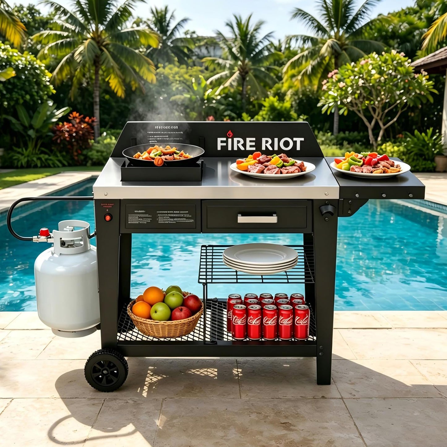Heavy-Duty Outdoor Wok Cooking Station – 50,000 BTU Wok Burner - High-Performance 12.59” Carbon Steel Wok - Perfect for Stir-Frying, Searing, Tailgating, Fishing and Outdoor Wok Station
