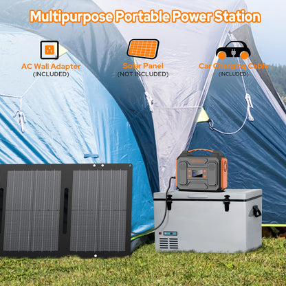 Portable Power Station 300W Solar Generator 280Wh(without Solar Panel), 110V Portable Power Bank with AC Outlet Pure Sine Wave, DC, USB QC3.0, External Battery Power Pack for Camping RV Outdoor Use