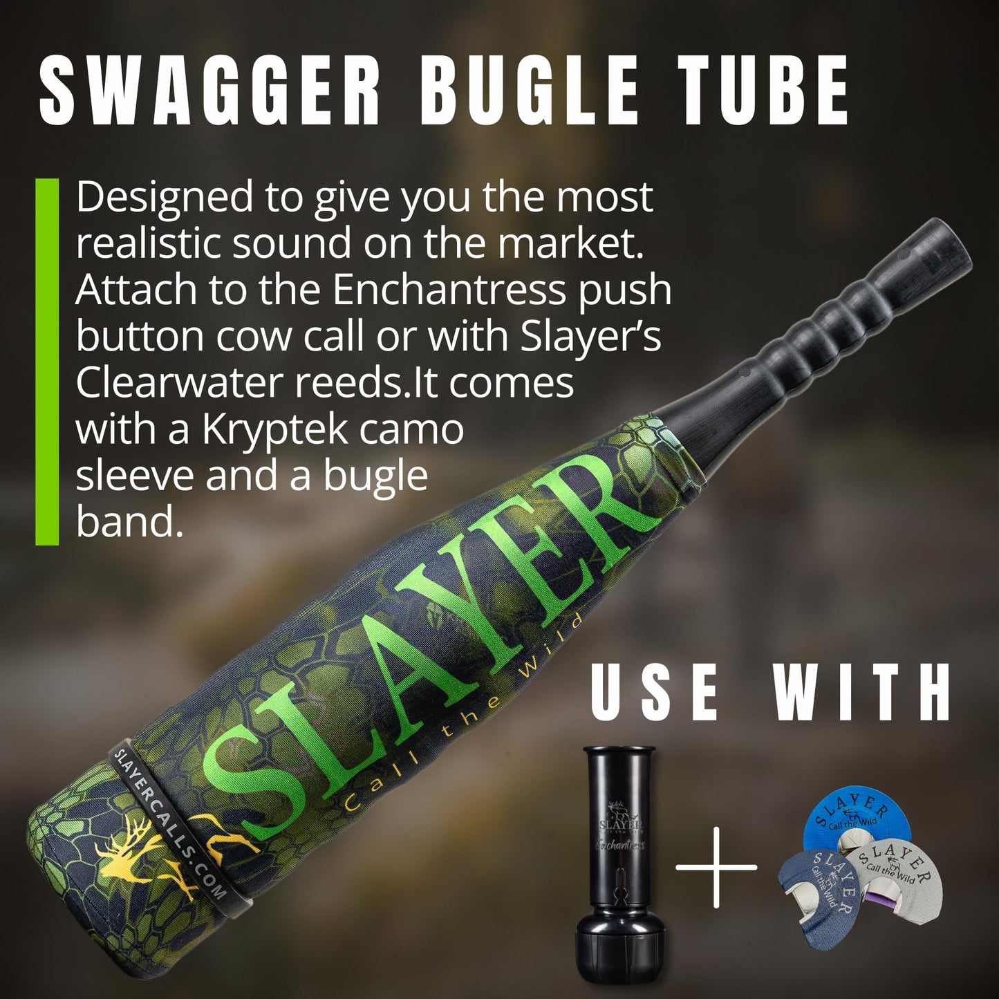 The Enchantress Elk Slayer | Push Button Elk Call for Realistic Cow Elk Sounds | Call + Bugle + Extra Reed