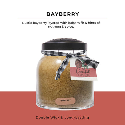 A Cheerful Giver - Bayberry - 34oz Papa Scented Candle Jar with Lid - Keepers of the Light - 155 Hours of Burn Time, Gift for Women, Green