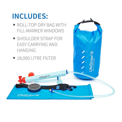 LifeStraw Mission — High-Volume Gravity-Fed Water Purifier, 12 L, Blue