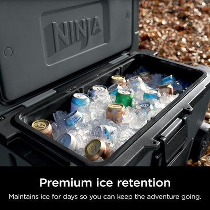Ninja FrostVault | 65qt Wheeled Cooler with Cold Dry Zone | Integrated Fridge-Temp Dry Storage Drawer | Premium Heavy-Duty Insulated Cooler | Keeps Ice for Days | Charcoal Gray | FB265CG