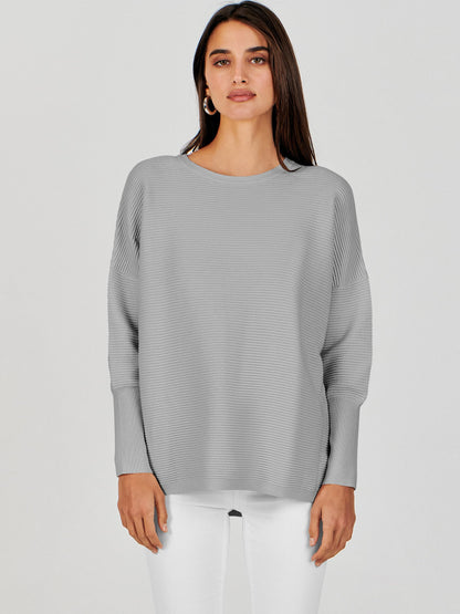 ANRABESS Womens Oversized Batwing Long Sleeve Ribbed Knit Sweaters 2025 Fall Outfits