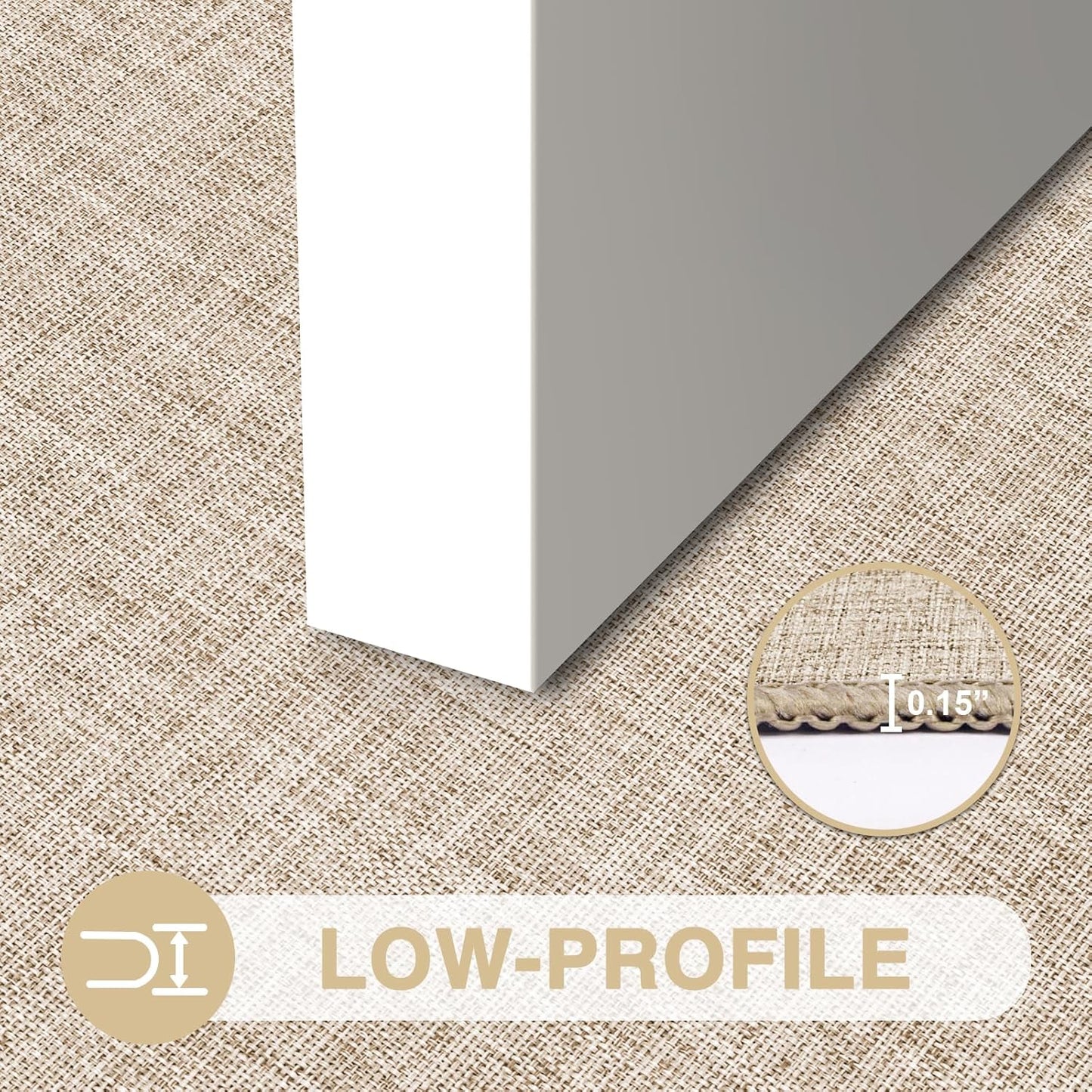 LEKEEPGO Ultra Thin Indoor Door Mat - Non-Slip Rubber Backing | Washable 17"x29" Khaki Entry Mat
