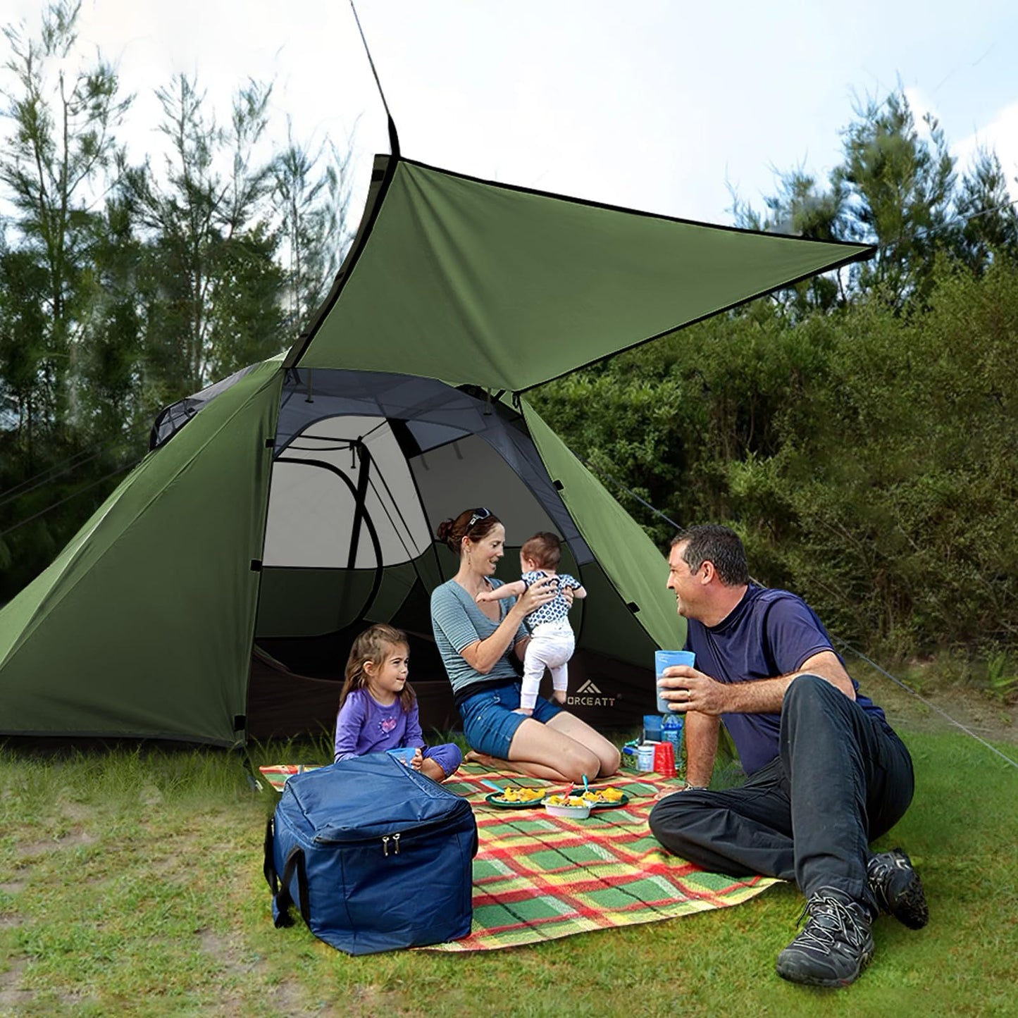 Forceatt 4 Person Camping Tent, Professional Waterproof & Windproof. Lightweight Backpacking Tent Suitable for Camping,Hiking, Outdoor, Mountaineering and Travel