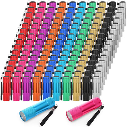 VIHOSE 150 Pcs Mini Flashlights Bulk, Bright Aluminum LED Flashlights Set for Hurricane Supplies, Operation Christmas, Party Favors, Christmas Stocking Stuffers, Homeless Donation Gifts