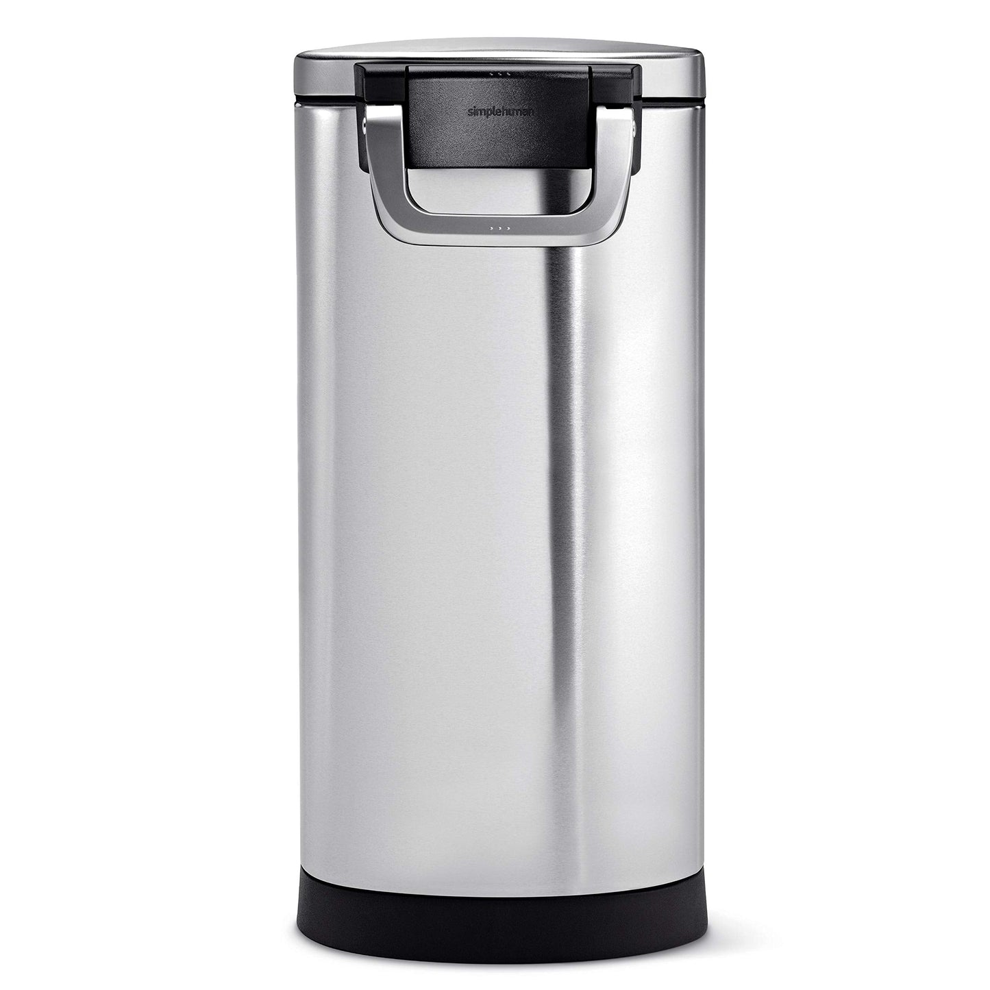 simplehuman Large Pet Food Storage Container, Holds 30-35 lb / 14-16 kg of Dry Dog Food, Cat Food, or Bird Seed, Airtight Lock-Tight Lid with Magnetic Scoop, BPA-Free, Brushed Stainless Steel