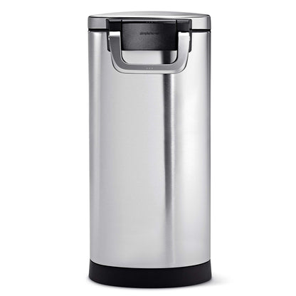 simplehuman Large Pet Food Storage Container, Holds 30-35 lb / 14-16 kg of Dry Dog Food, Cat Food, or Bird Seed, Airtight Lock-Tight Lid with Magnetic Scoop, BPA-Free, Brushed Stainless Steel