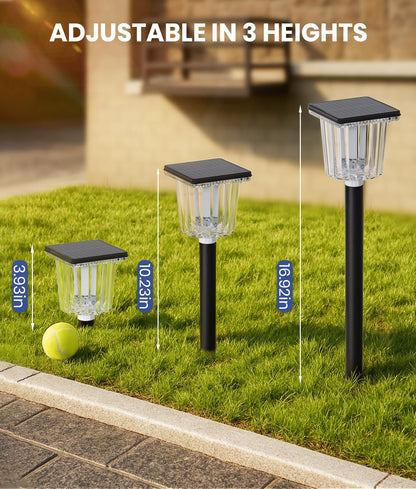 12-Pack Super Bright Solar Pathway Lights Outdoor Powered,Adjustable Warm&Cool White,Waterproof IP65 Solar Garden Decor Landscape Lighting Outside for Front Yard/Patio/Walkway/Driveway/Lawn/Path Light