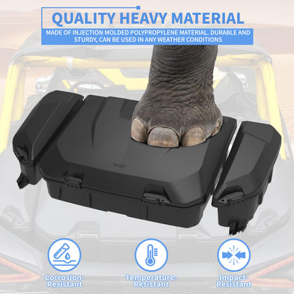 SLORIMOD 96L Large Capacity Rear Cargo Box & 13.5L Bed Side Removable Storage Tools Boxes Bin Set for Can Am Maverick R MAX X RS 2024+ Accessories, Replace #715007182, 715007372 (3PCS)