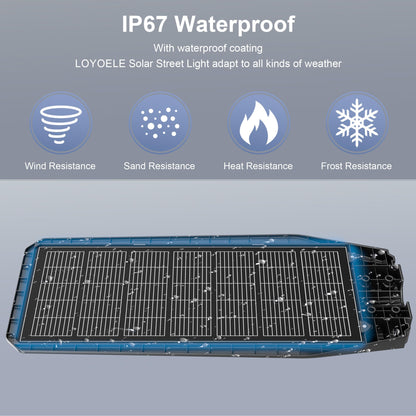 loyoele Solar Street Light Outdoor Waterproof Dusk to Dawn, 9800W Solar Parking Lot Lights Commercial Large Outdoor Flood Light Heavy Duty Solar Power with Motion Sensor for Yard Garden