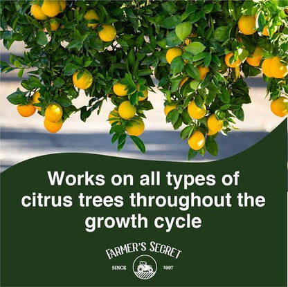 Farmer's Secret Citrus Tree Booster Fertilizer - Super Concentrated Formula for All Citrus Trees - 8oz