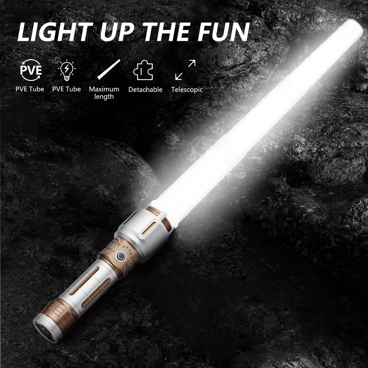 SKYFIRE 2503 LED Rechargeable Flashlights with Lightsaber, 3000 High Lumens Waterproof Zoomable Powerful Bright Flash Light for Home, Outdoor, Flash Saber Fans and Night Adventures with Ignition Lens