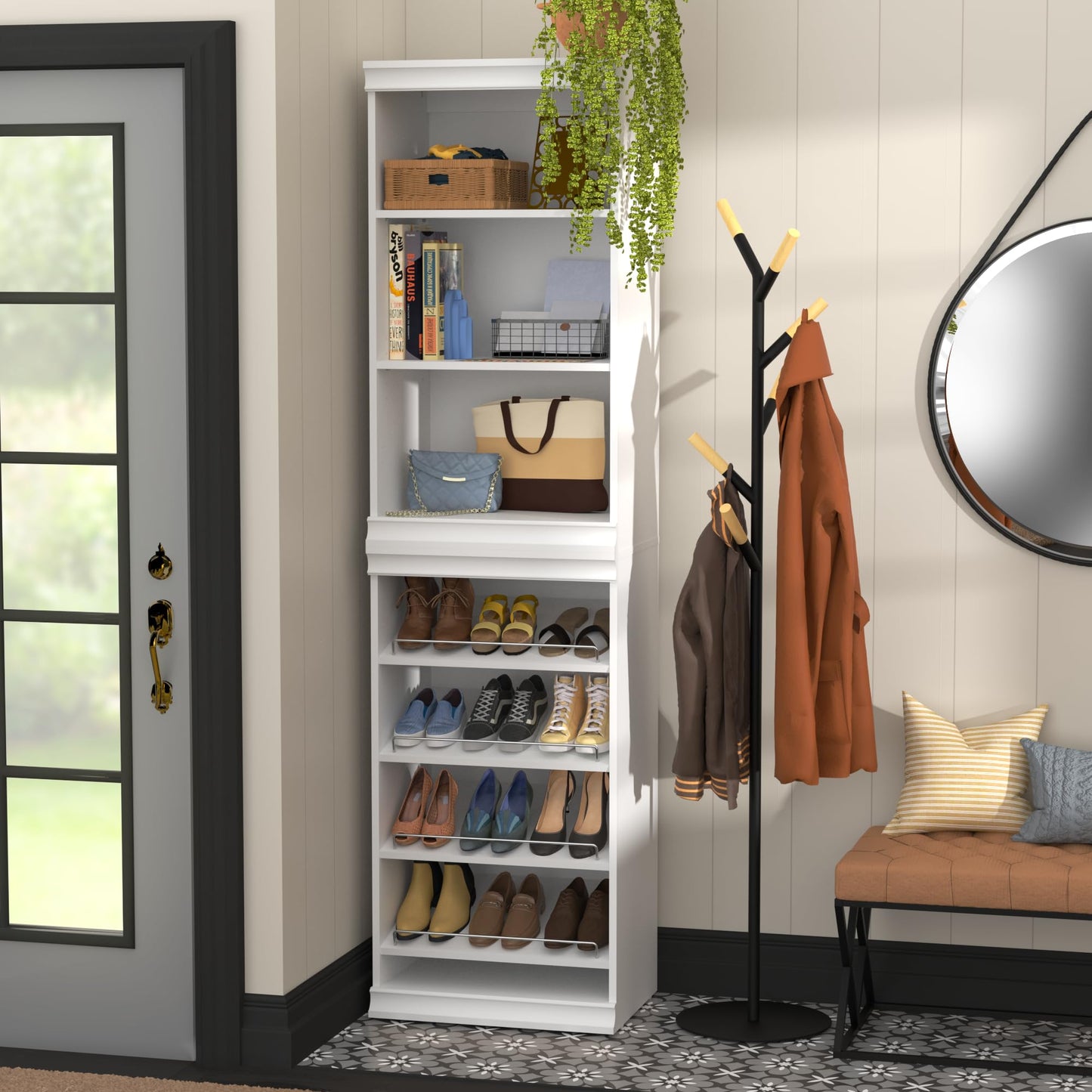 ClosetMaid Modular Shelf & Shoe Storage System Kit, 15.91" D x 80.35" H x 21.38" W, White