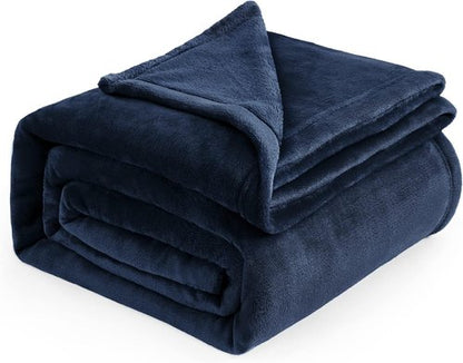 Bedsure GentleSoft King Size Fleece Blanket - Soft, Lightweight, Plush Navy Blue Microfiber, 108x90 Inches