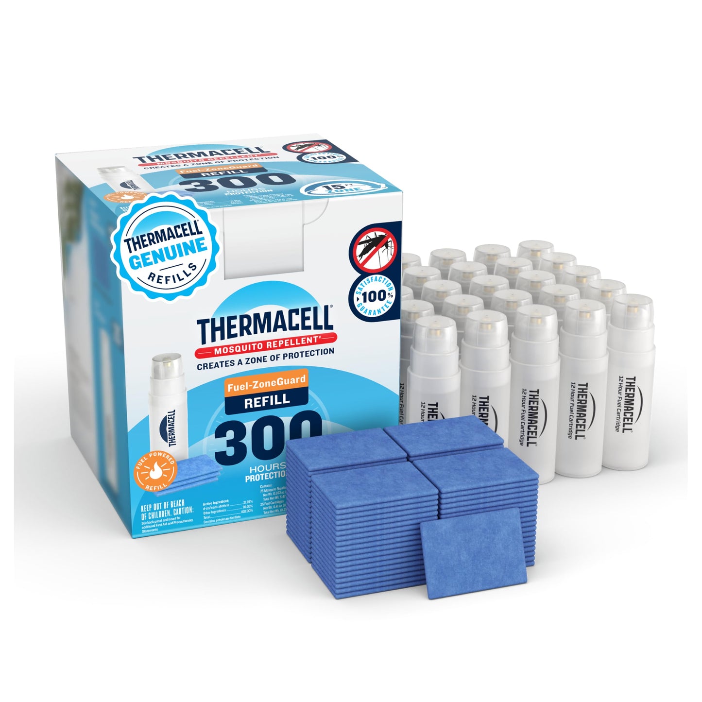 Thermacell Fuel-ZoneGuard Mosquito Repellent Refill; 15-Foot Zone of Scientifically Proven Outdoor Protection; Fuel-Powered; Patio Shield; 300-Hr Refill; Bug Spray Alternative; Scent Free; DEET-Free