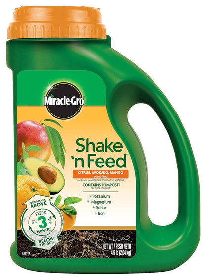 Miracle-Gro Shake 'N Feed Plant Food - Nourishing Citrus, Avocado & Mango Trees | 4.5 lbs