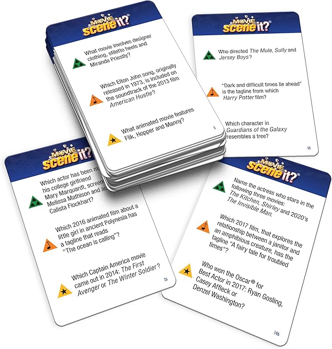 Scene It? Movie Trivia Board Game The Ultimate Movie Knowledge Test Puzzle-Solving Family Party Game Stream Real Clips with Gamestar App