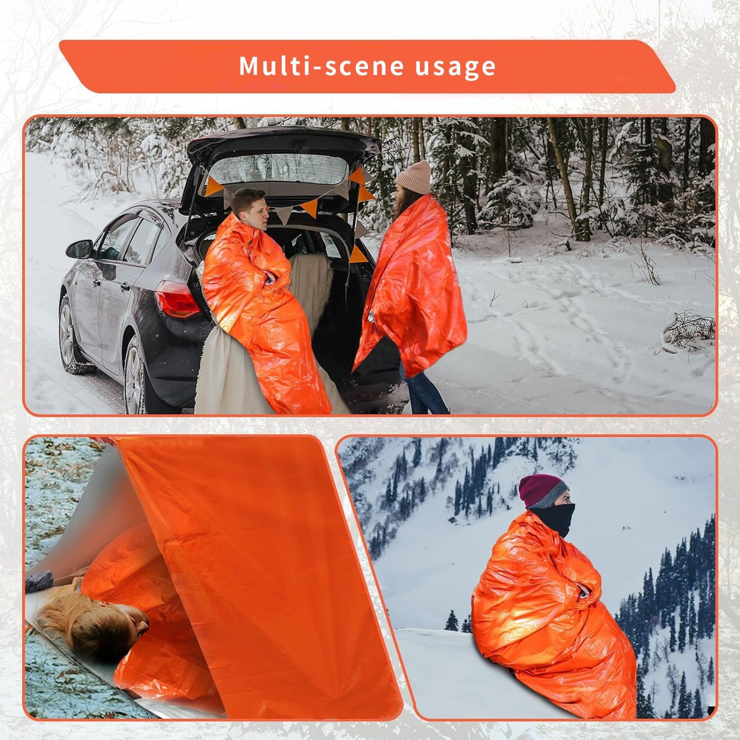 Eanpet 5Pcs Survival Kit Portable Survival Emergency Tents and Shelters Camping Blankets 2 Person Sleeping Bags Rain Ponchos for Adults Bulk for Outdoor Hiking,First Aid,Green