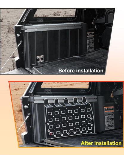 KEWISAUTO Rear Cargo Bed Side Molle Panels for Polaris Xpedition ADV 2024-2026 Accessories, 2 PCS Iron Rear Storage Tool Organizer Cargo Shelf Rack Side Molle Panels for Xpedition ADV 5 2024-2026