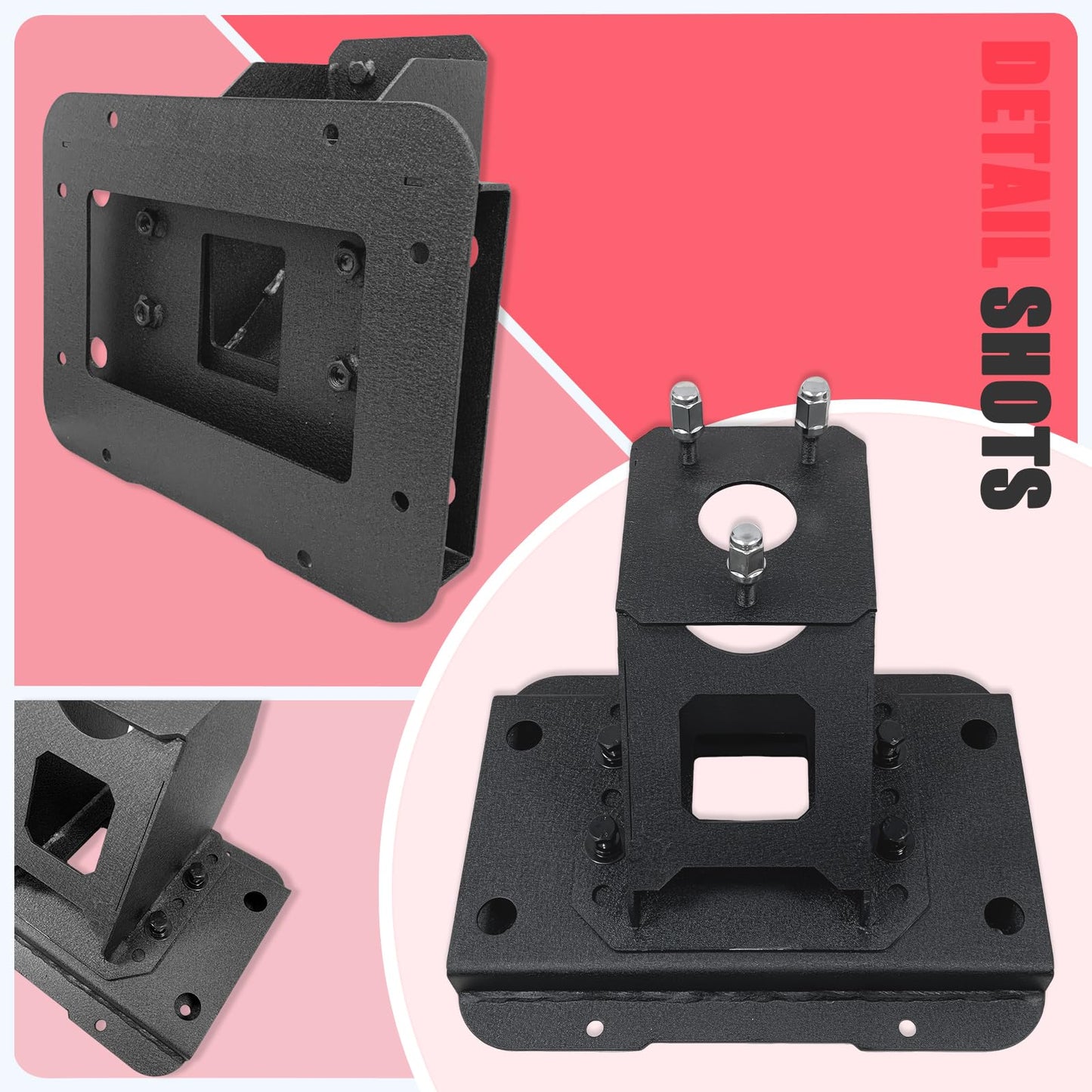 KLYONA for JK JKU Height-Adjustable Spare Tire Carrier Compatible with 2007 2008 2009 2010 2011 2012 2013 2014 2015 2016 2017 2018 Jeep Wrangler JK JKU Unlimted up to 37 Inches Spare Tire Lift Holder
