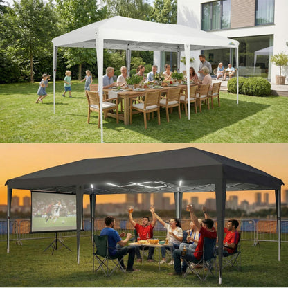 COBIZI 10x20 FT Pop up Canopy Tent with Sidewalls, Party Tents for Parties, Carpas para Fiestas, Easy Set Large Outdoor Popup Patio Gazebo for Backyard,Weddings,Vendor,Commercial Event,White (Upgrade)
