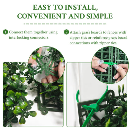 DOPGIB Artificial Ivy Privacy Fence Screen:40"x 120" (34 SQFT) 4-Layer Leaf UV-Anti Faux Greenery Boxwood Backdrop Ivy Vine Leaf Fence Panels for Outdoor, Indoor, Garden,Backyard and Decor