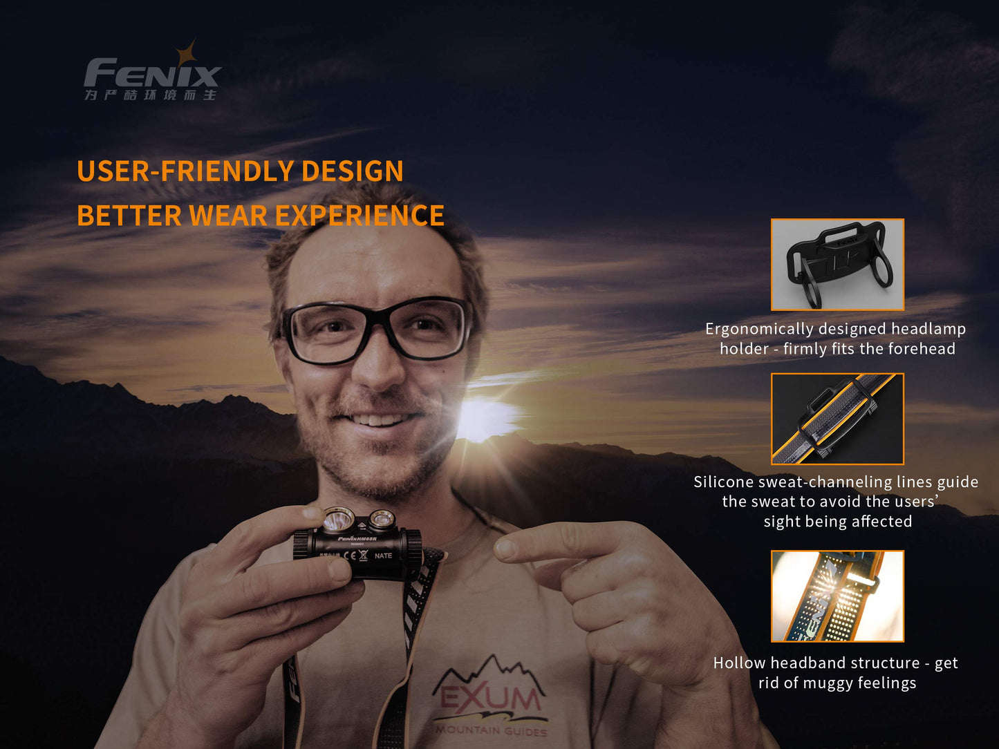 Fenix HM65R Rechargeable Headlamp, 1400 Lumens Dual Beam LED HeadLamp with USB-C Charging, IP68 Waterproof, Lightweight Design for Running, Hiking, Camping, and Work, with Lumentac Organizer