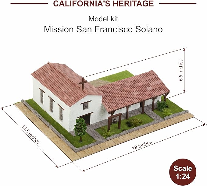 California Mission San Francisco Solano – 3D Mini-Bricks Architecture Kit 1250 Pieces Plaster Brick Construction Set Stem Educational Model for Teens &amp Adults