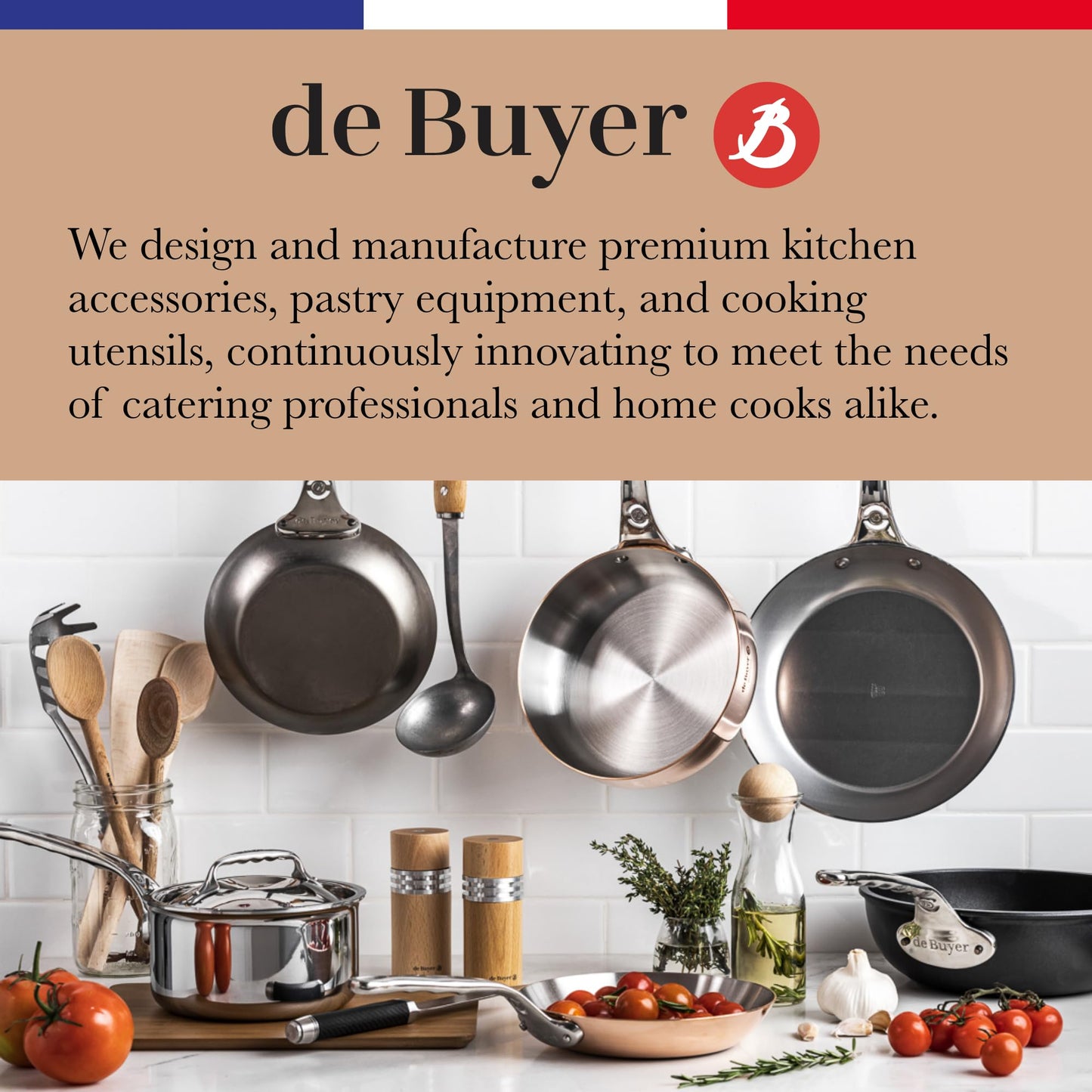 de Buyer MINERAL B Pro Carbon Steel Fry Pan - 11” Diameter, 8.3” Cooking Surface - Ideal for Searing, Sauteing & Reheating - Naturally Non-Stick Finish - Made in France