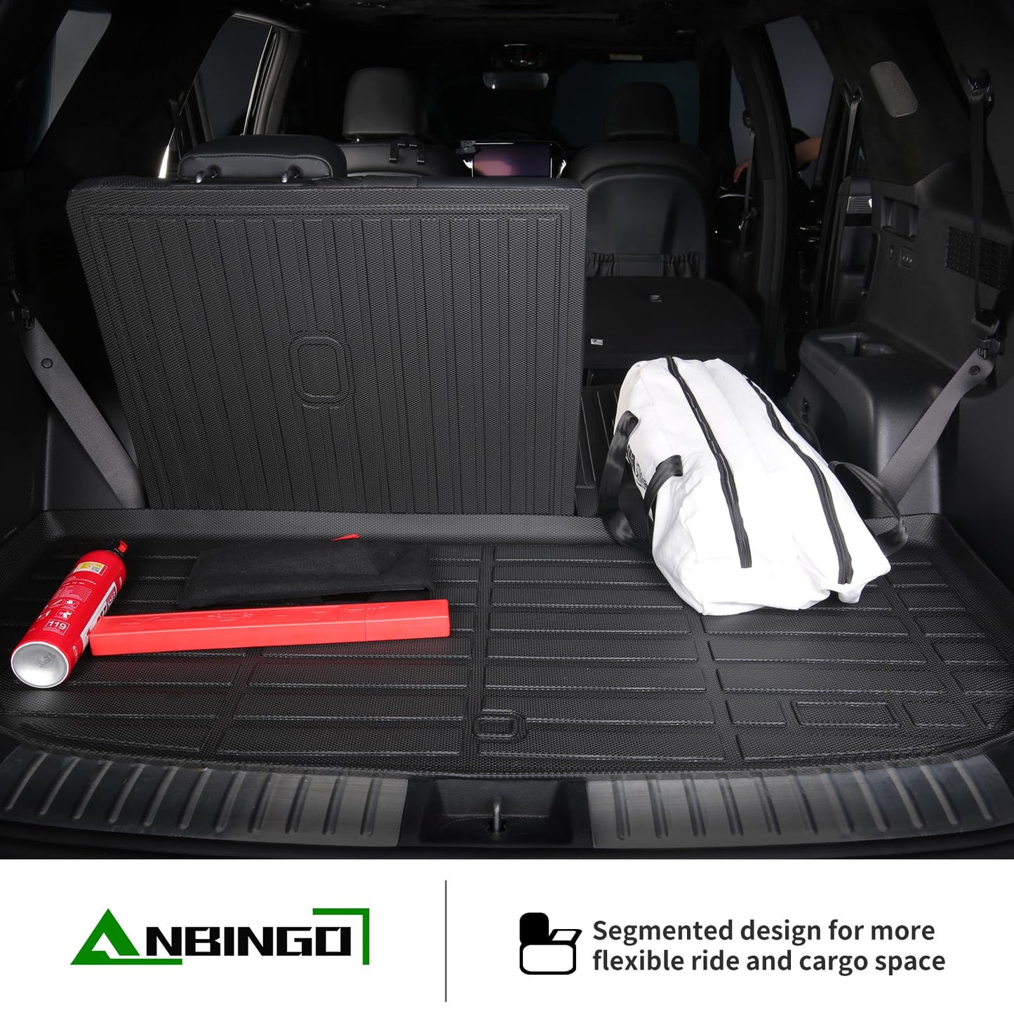 ANBINGO® Floor Mats & Backseat Cargo Liner for Kia Seltos 2024 2025 2026, TPE All Weather Mats 2024 2025 2026 Seltos S, LX, EX, X-Line, Cargo Tray in The Highest Position (Only for U.S.A. and Canada)