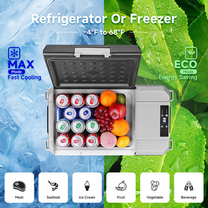 BODEGA BODEGACOOLER 12 Volt Car Refrigerator, 18 Quart Portable Freezer, Car Fridge -4℉-68℉, Compressor Electric Cooler 12/24V DC100-240 Volt AC for Outdoor RV Camping Travel Vehicles Home Use, Black