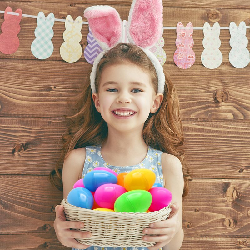 ZMCINER 36 PCS 3.55” Plastic Easter Eggs Fillable Plastic Easter Eggs Bulk Colorful Bright Easter Eggs Empty Perfect for Easter Egg Hunt, Easter Basket Stuffers, Easter Party Favor, Classroom Prize