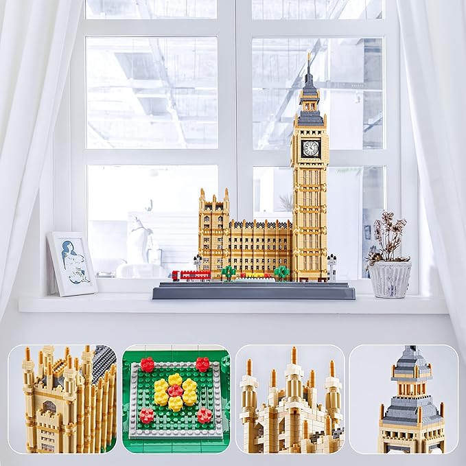 New Architecture Big Ben Building Set - 6473pcs+ Micro Mini Blocks - Enjoyable &amp Affordable - Detailed Model Ages 14+