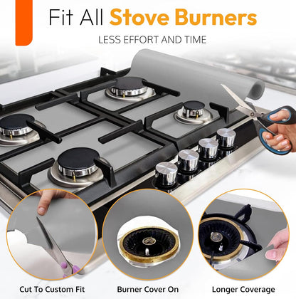 Silver Teflon Liner Roll - Versatile Non-Stick Mat for Ovens, Stovetops & Grills (75” x 17”)